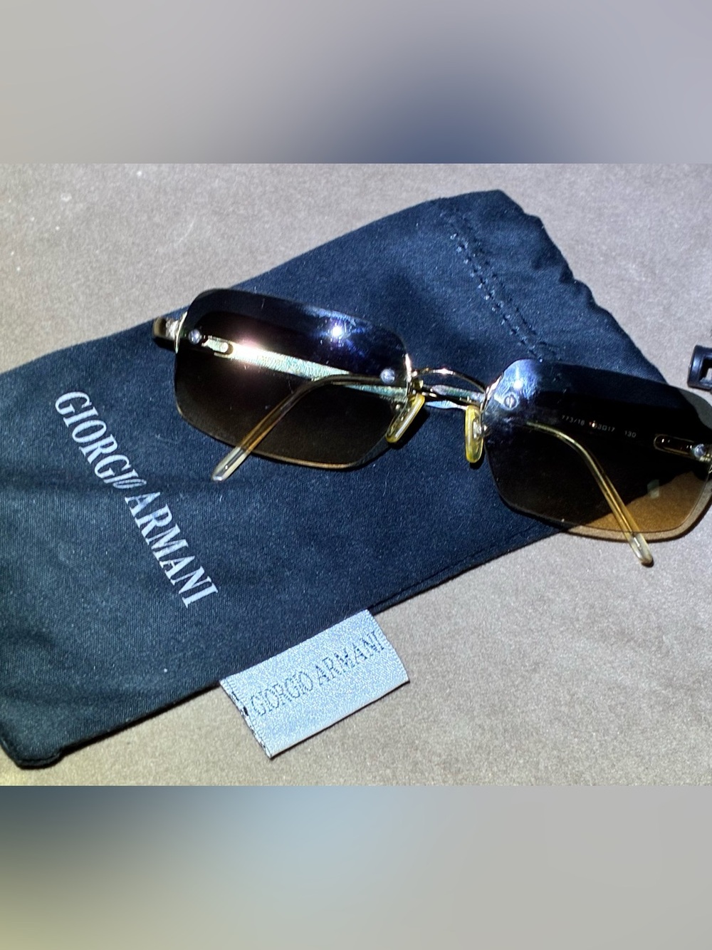 Vintage Emporio Armani 163-S Sunglasses Rimless Y2K Brown Gradient - Women’s